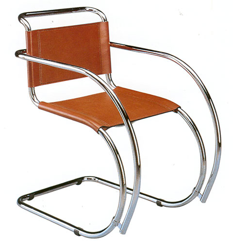 Afbeelding van Mies van der Rohe Stuhl MR Chair mit Armlehnen (1927)