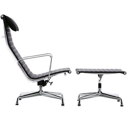 Picture of Charles Eames Alu-Relax Chair mit Armlehnen & Hocker (1958)