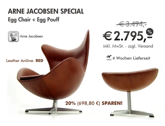Image de Arne Jacobsen Egg Chair + Fusshocker - THE SPECIAL